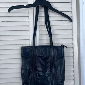 Black Leather Tote Bag